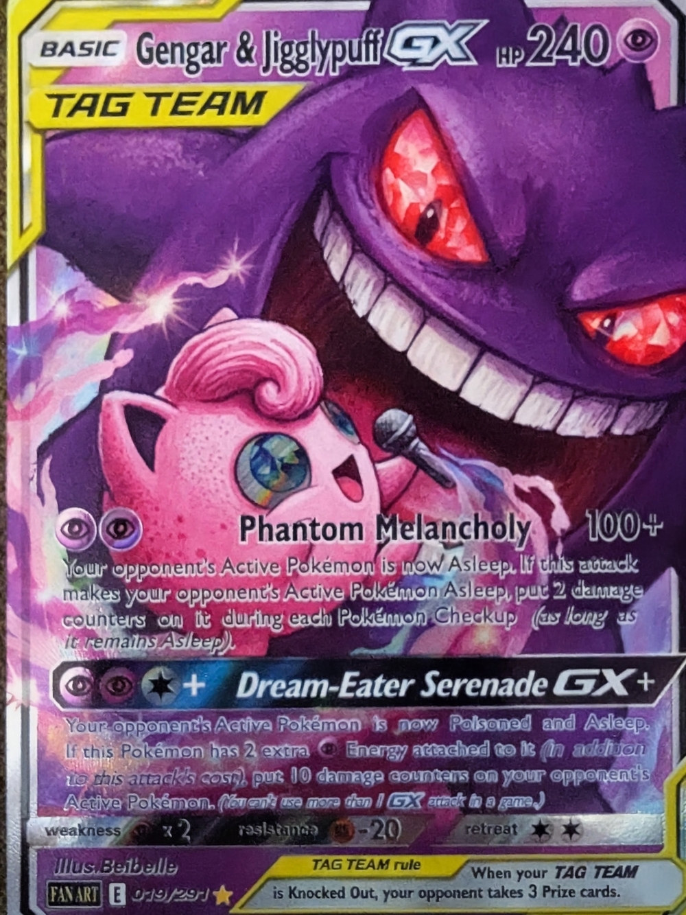 Gengar & Jigglypuff GX - Purple Collectible Card